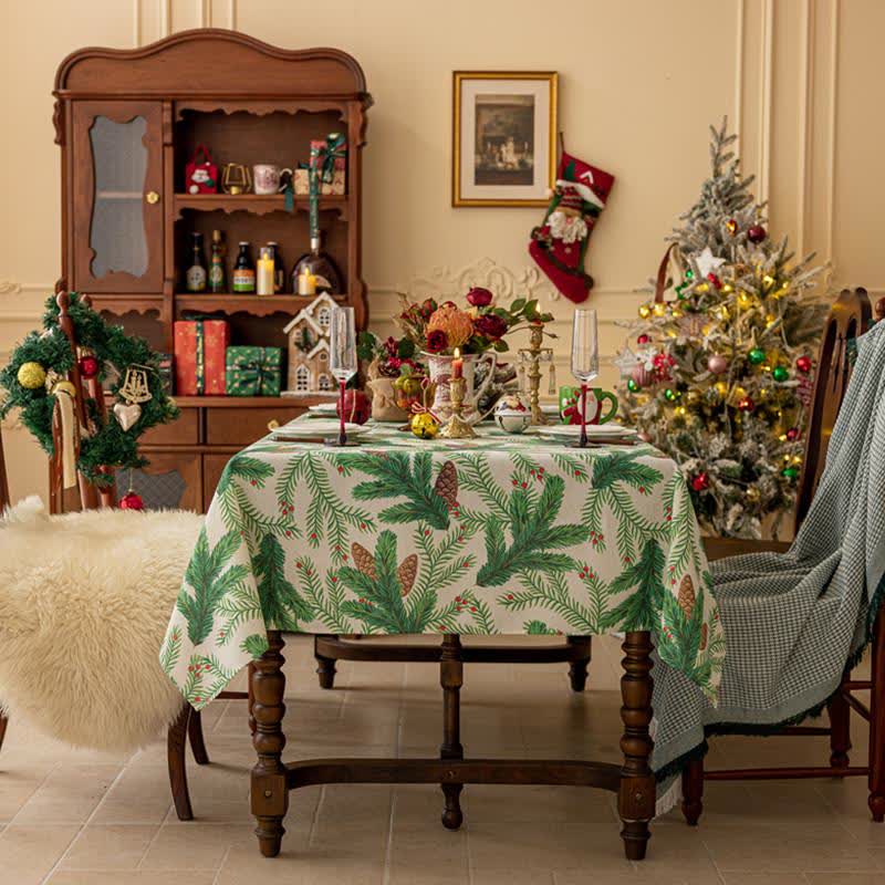 Christmas Pine Cone Print Tablecloth - image 0