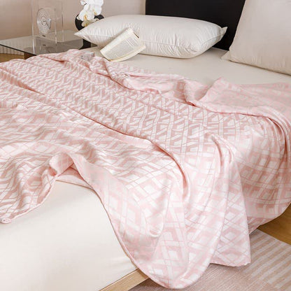 Geometric Plaid Cooling Sheet Bedspread - image 4