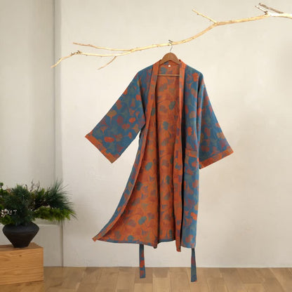 Ginkgo Biloba Cotton Gauze Kimono Robe - image 1