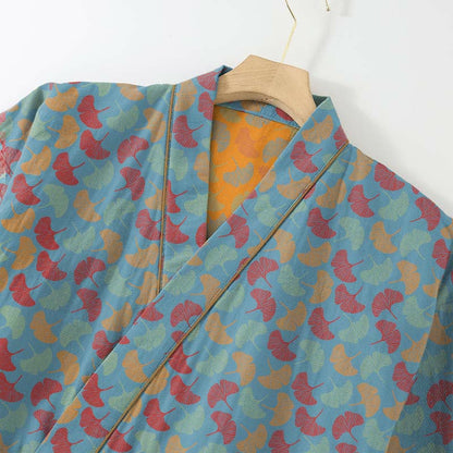 Ginkgo Leaf Cotton Kimono Loungewear Set - image 3