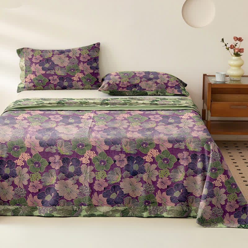 Peach Blossom Cotton Gauze Jacquard Bedspread - image 0