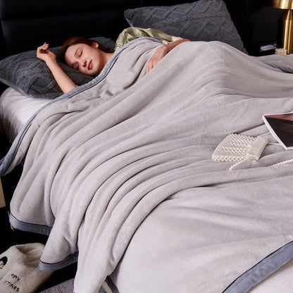 Minimalist Style Solid Color Blanket - Light Gray - King - image 7