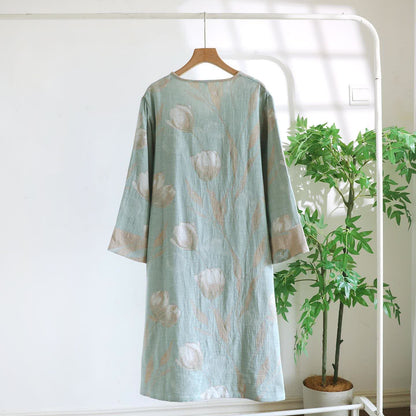 Tulip Natural Cotton Gauze Jacquard Nightdress - image 8