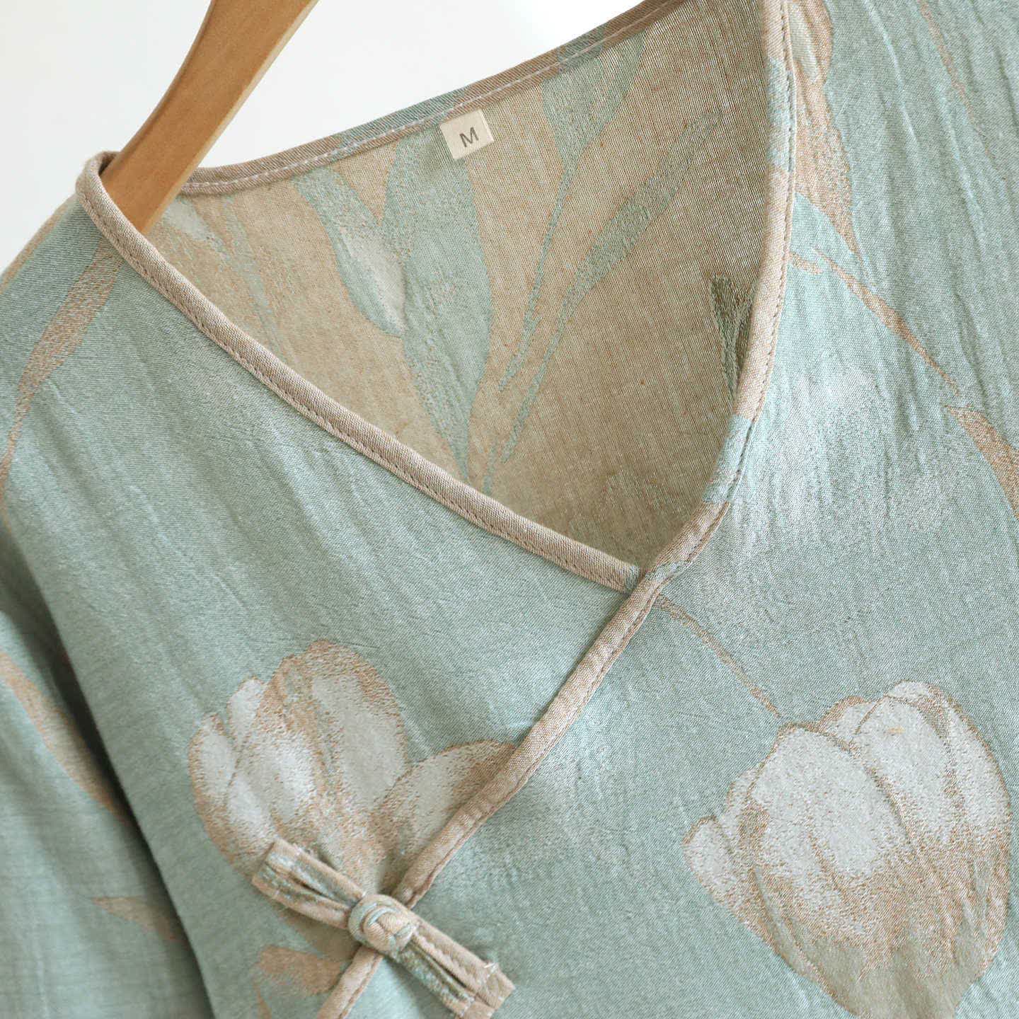 Tulip Natural Cotton Gauze Jacquard Nightdress - image 10