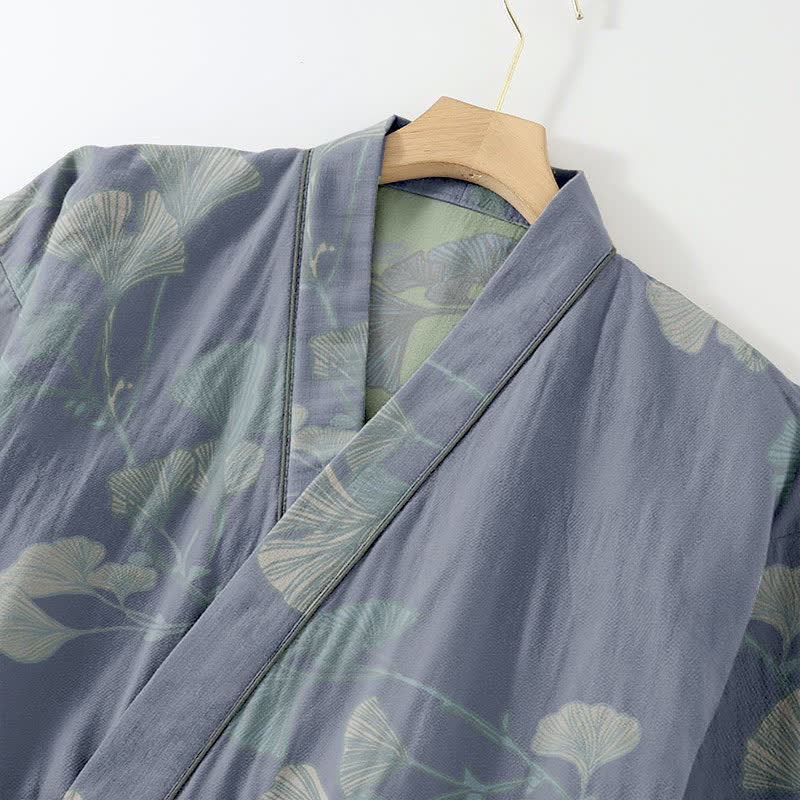 Ginkgo Leaf Organic Cotton Kimono Loungewear - image 7