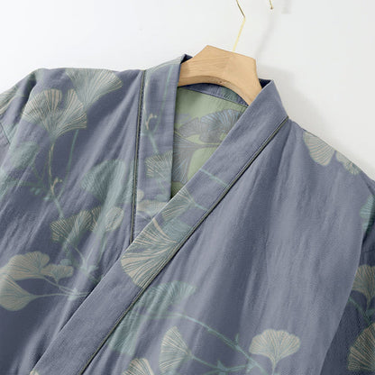 Ginkgo Leaf Organic Cotton Kimono Loungewear - image 7