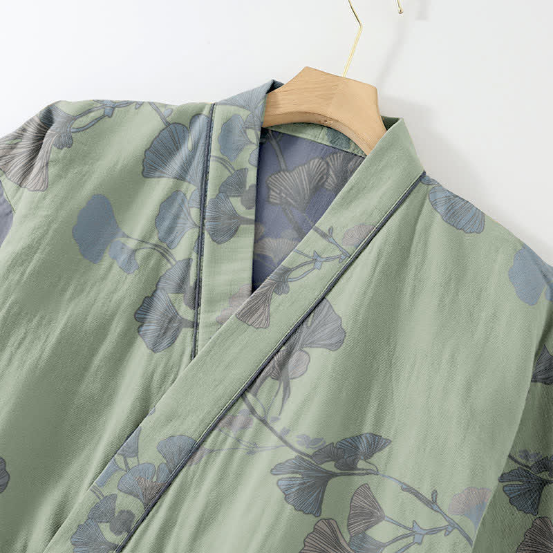 Ginkgo Leaf Organic Cotton Kimono Loungewear - image 4