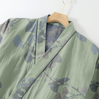 Ginkgo Leaf Organic Cotton Kimono Loungewear - image 4