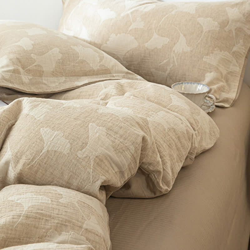 Ginkgo Jacquard Cotton Linen Bedding Set - image 5