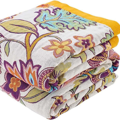 Retro Floral Muslin Cotton Gauze Quilt - image 5