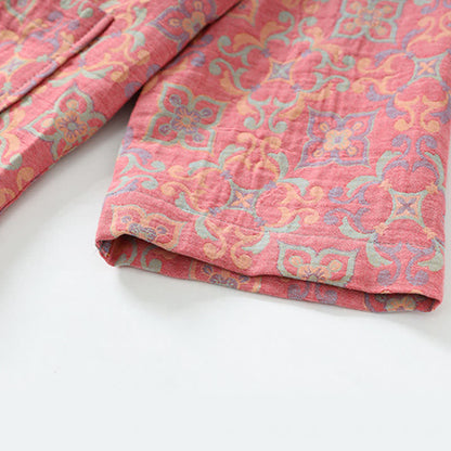 Vintage Floral Cotton Gauze Pocket Bathrobe - image 5