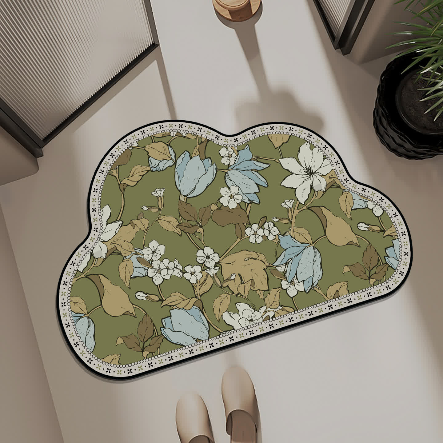Pastoral Cloud-shaped Quick-dry Bath Mat - C - 23" x 35" - image 3