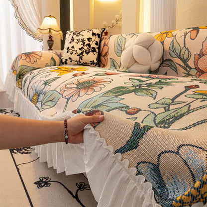 Branch Floral Ruffled Sofa Throw Blanket - image 5