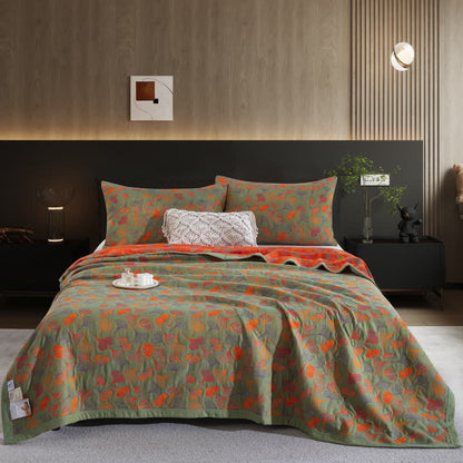 Ginkgo Biloba Organic Cotton Quilt - Green - 2PCS Pillowcases - 20" x 36" - image 43