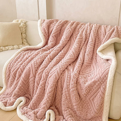 Plush Floral Sherpa Fleece Warm Blanket - image 5