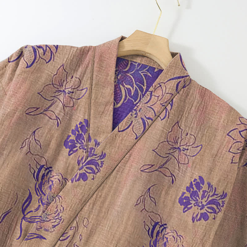 Peony Cotton Gauze Kimono Loungewear Set - image 7