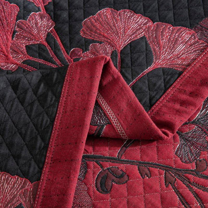 Orange Ginkgo Leaf Cotton Reversible Quilt - image 20