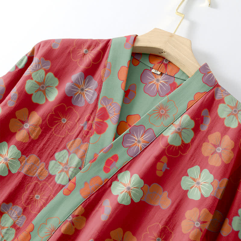 Plum Blossom Cotton Gauze Kimono Robe - image 5