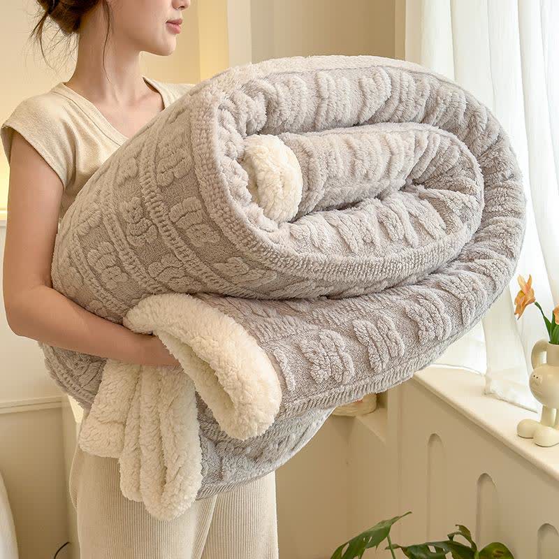 Bear Striped Textured Throw Blanket - Grey - Queen - image 8