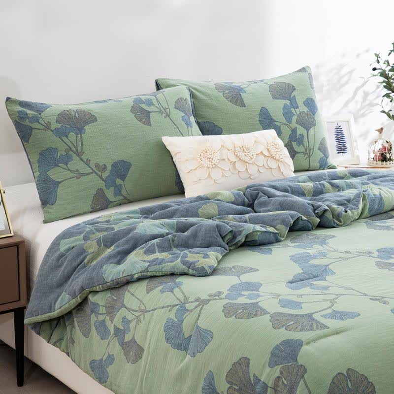 Ginkgo Leaf Cotton Gauze Pillowcases(2PCS) - 20" x 36" - image 0