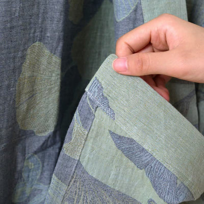 Ginkgo Leaf Organic Cotton Kimono Robe - image 12