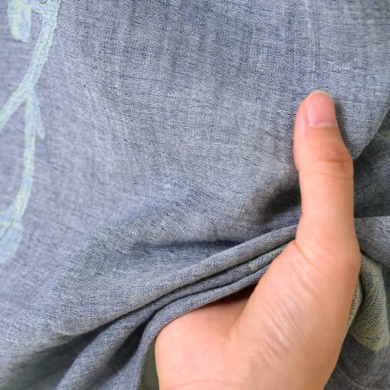 Ginkgo Leaf Organic Cotton Kimono Robe - image 8