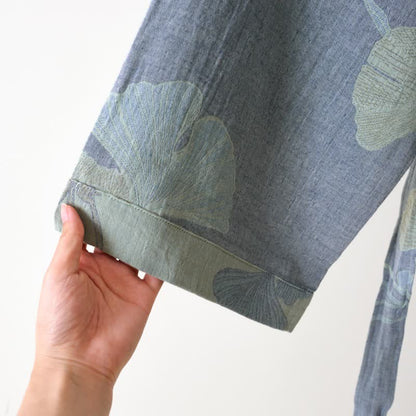 Ginkgo Leaf Organic Cotton Kimono Robe - image 9