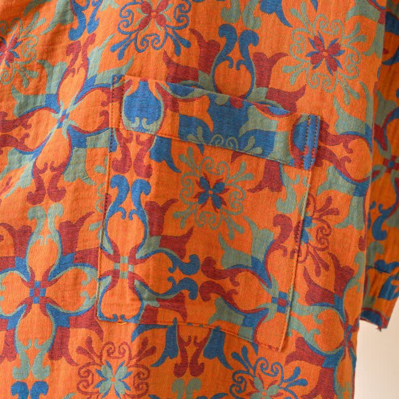 Retro Geometric Pattern Cotton Kimono Robe - image 16