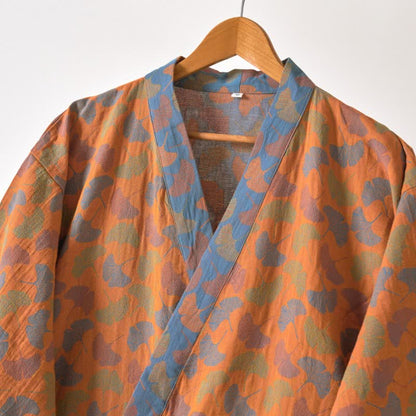 Ginkgo Biloba Cotton Gauze Japanese Robe - image 4