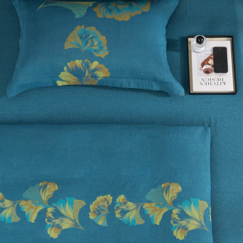 Ginkgo-inspired Cotton Gauze Bedding Set(4pcs) - image 7