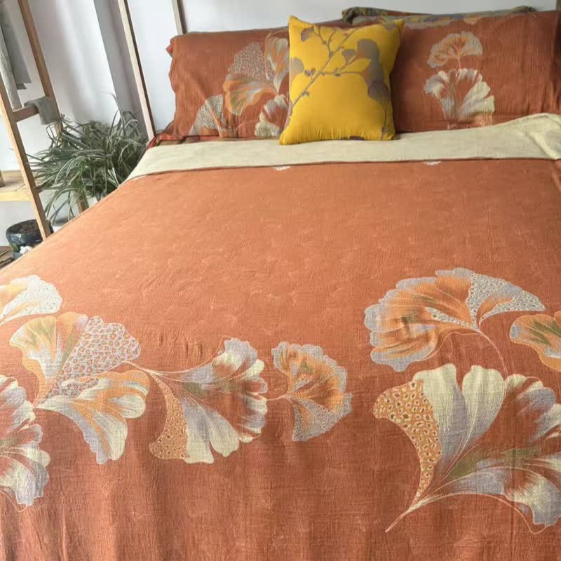 Ginkgo-inspired Cotton Gauze Bedding Set(4pcs) - image 13