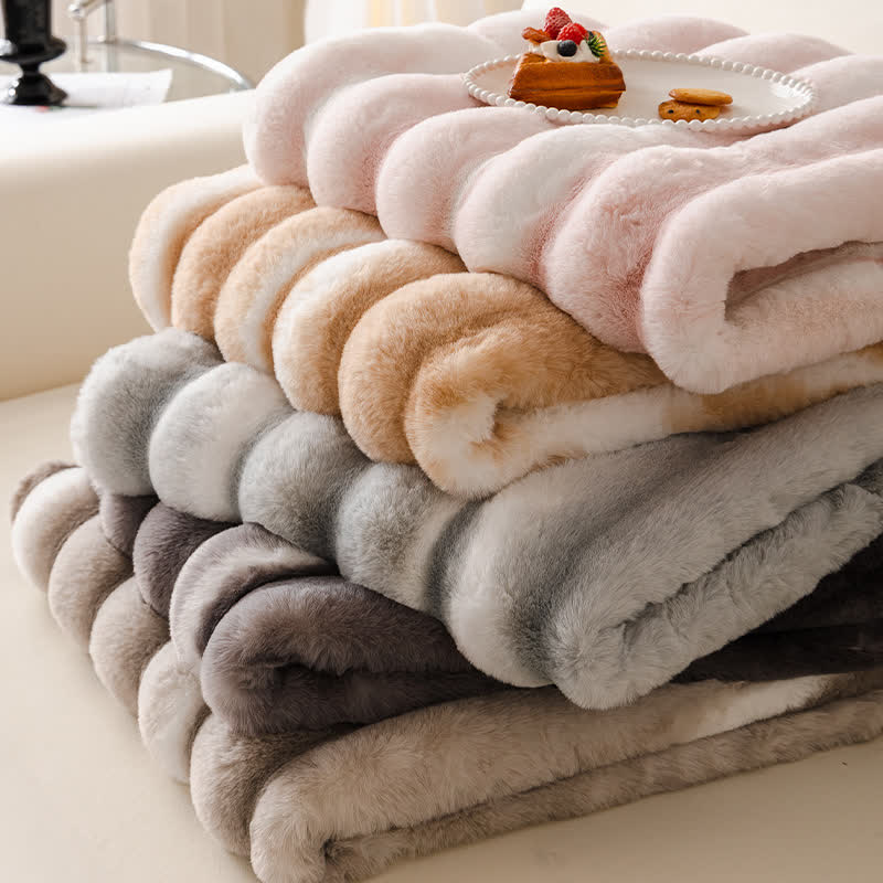 Velvet Faux Fur Sofa Throw Blanket - image 1