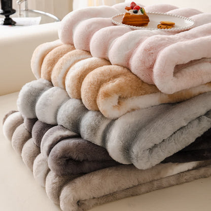Velvet Faux Fur Sofa Throw Blanket - image 1