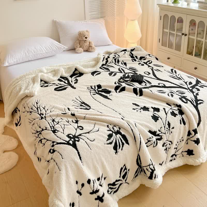 Tree Butterfly Jacquard Throw Blanket - image 1
