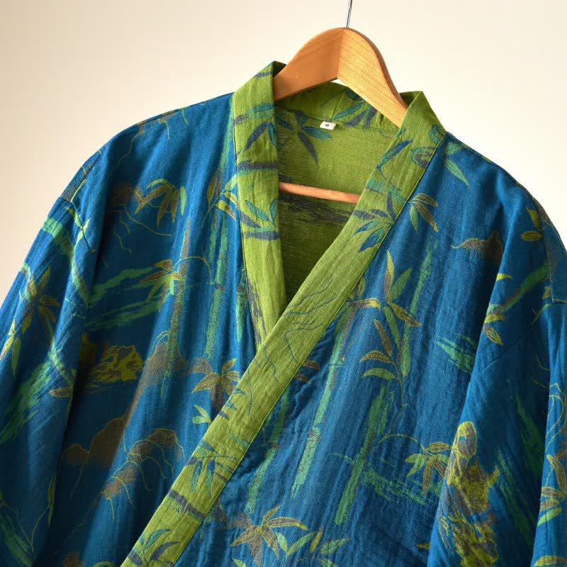 Two-Tone Bamboo Cotton Gauze Kimono Robe - image 18