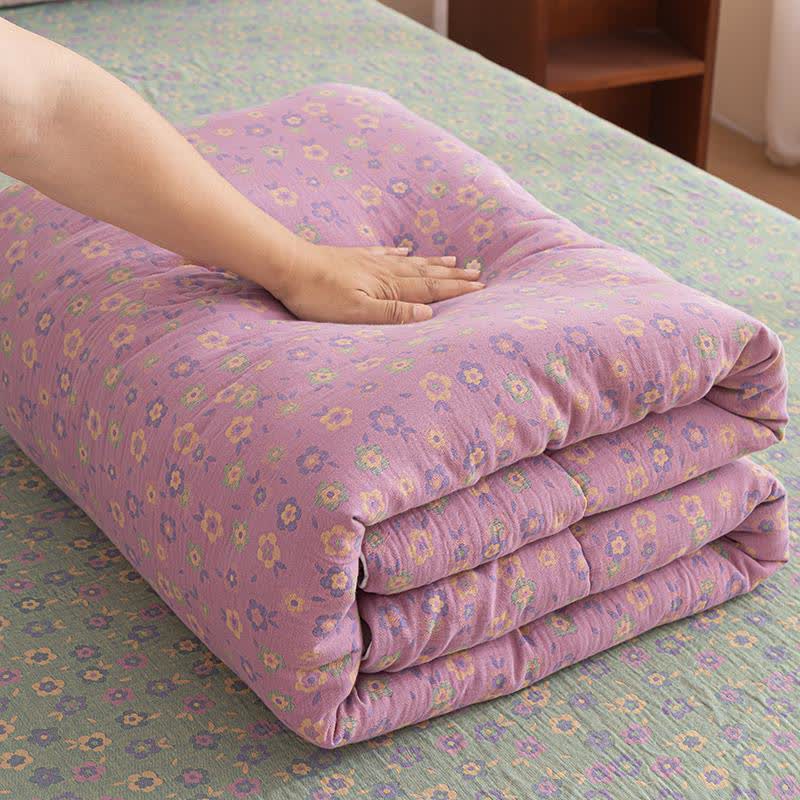 Purple Floral Cotton Gauze Jacquard Quilt - image 3