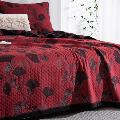 Ginkgo Leaf Natural Cotton Reversible Quilt - image 3