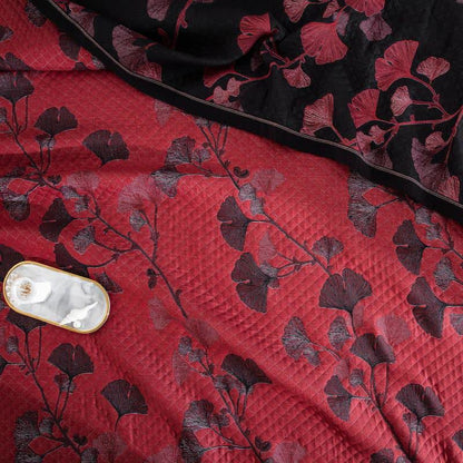 Ginkgo Leaf Natural Cotton Reversible Quilt - image 4