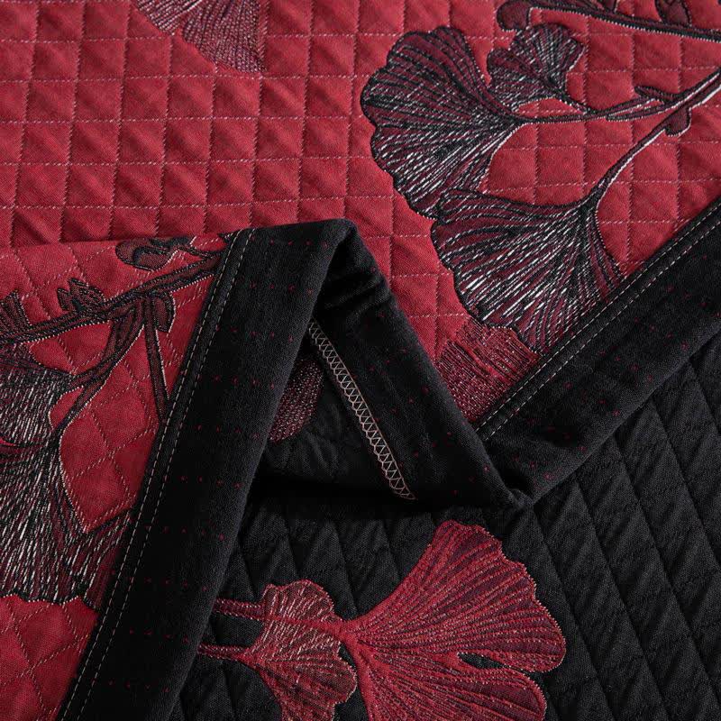 Ginkgo Leaf Natural Cotton Reversible Quilt - image 7