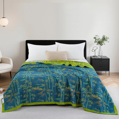 Bamboo Natural Cotton Reversible Quilt - Blue - Quilt - Cal King - image 4