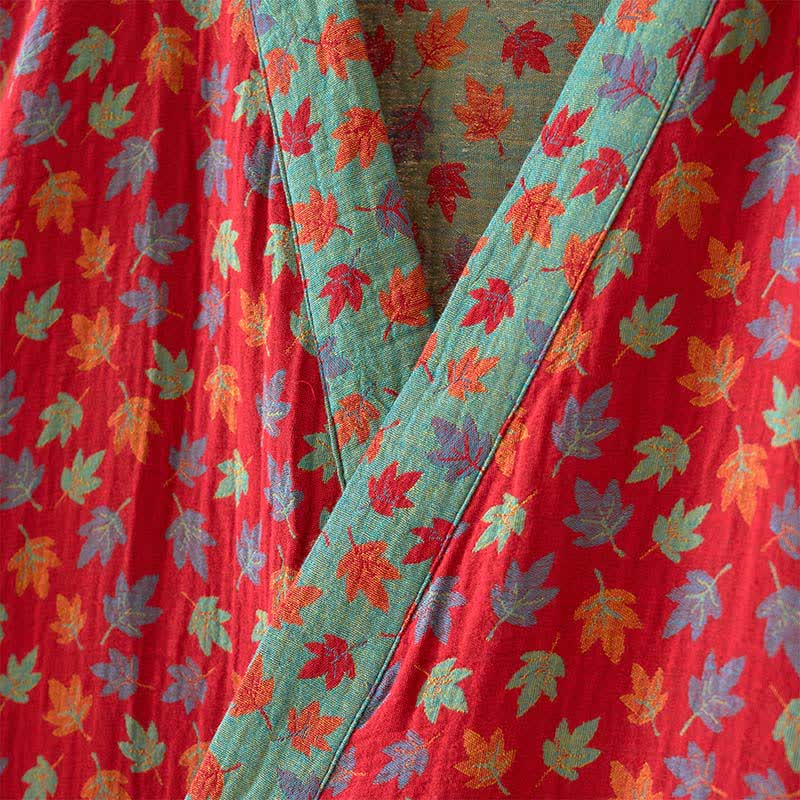Maple Leaf Organic Cotton Kimono Robe - image 9