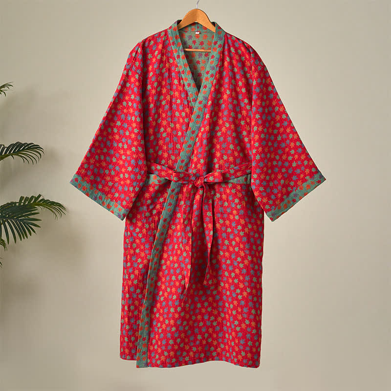 Maple Leaf Organic Cotton Kimono Robe - image 3