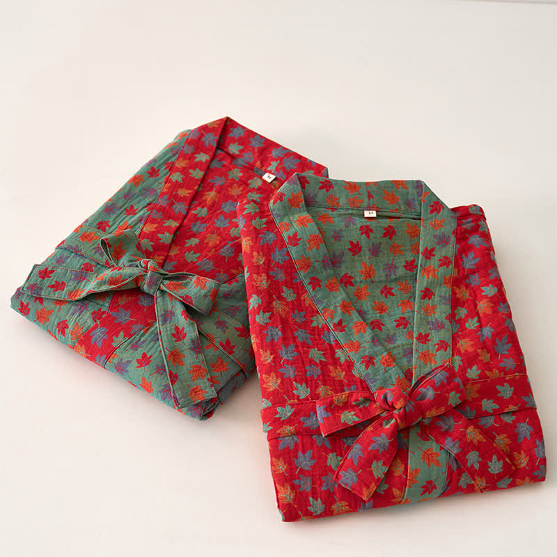 Maple Leaf Organic Cotton Kimono Robe - image 2