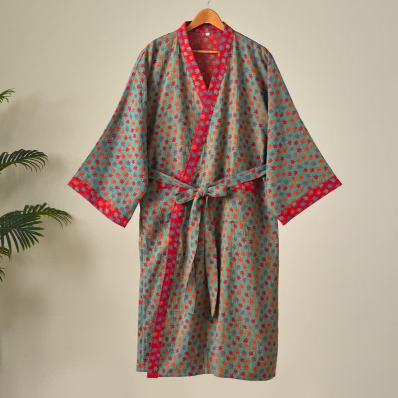 Maple Leaf Organic Cotton Kimono Robe - image 15