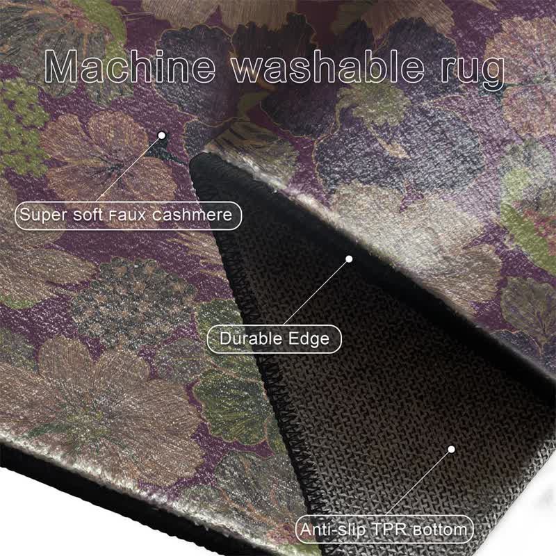 Vintage Botanical Foldable Anti-slip  Area Rug - image 6