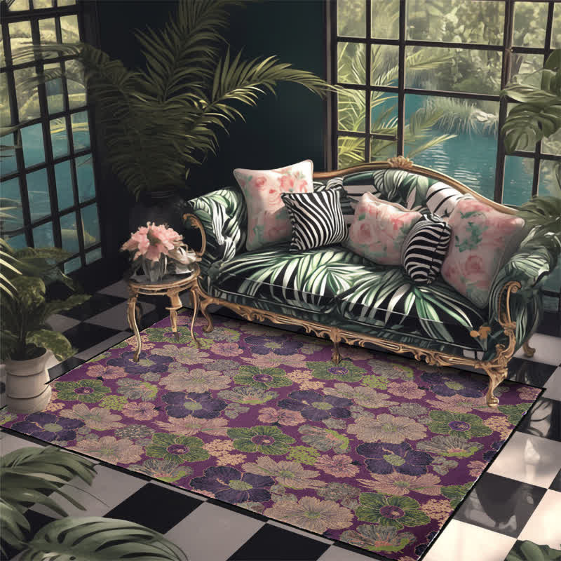 Vintage Botanical Foldable Anti-slip  Area Rug - 60" x 96" - image 0