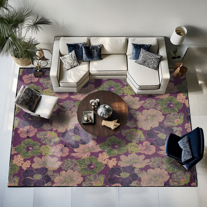 Vintage Botanical Foldable Anti-slip  Area Rug - image 3
