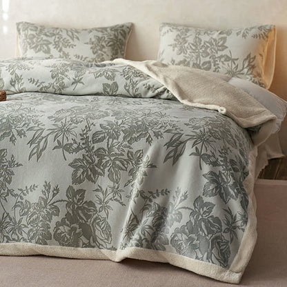 Botanical Floral Jacquard Warm Throw Blanket - image 10