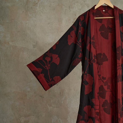 Ownkoti Large Ginkgo Leaf Cotton Kimono Robe - image 3