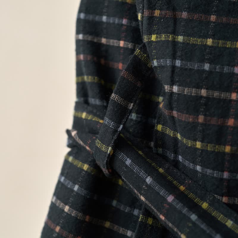 Plaid Organic Cotton Kimono Yukata Robe - image 5